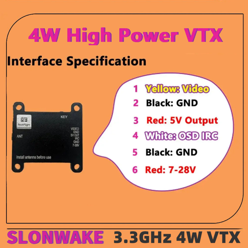 SLONWAKE FPV 3.3G 16CH 4000mW  - Fpv Drone Vtx avis et prix