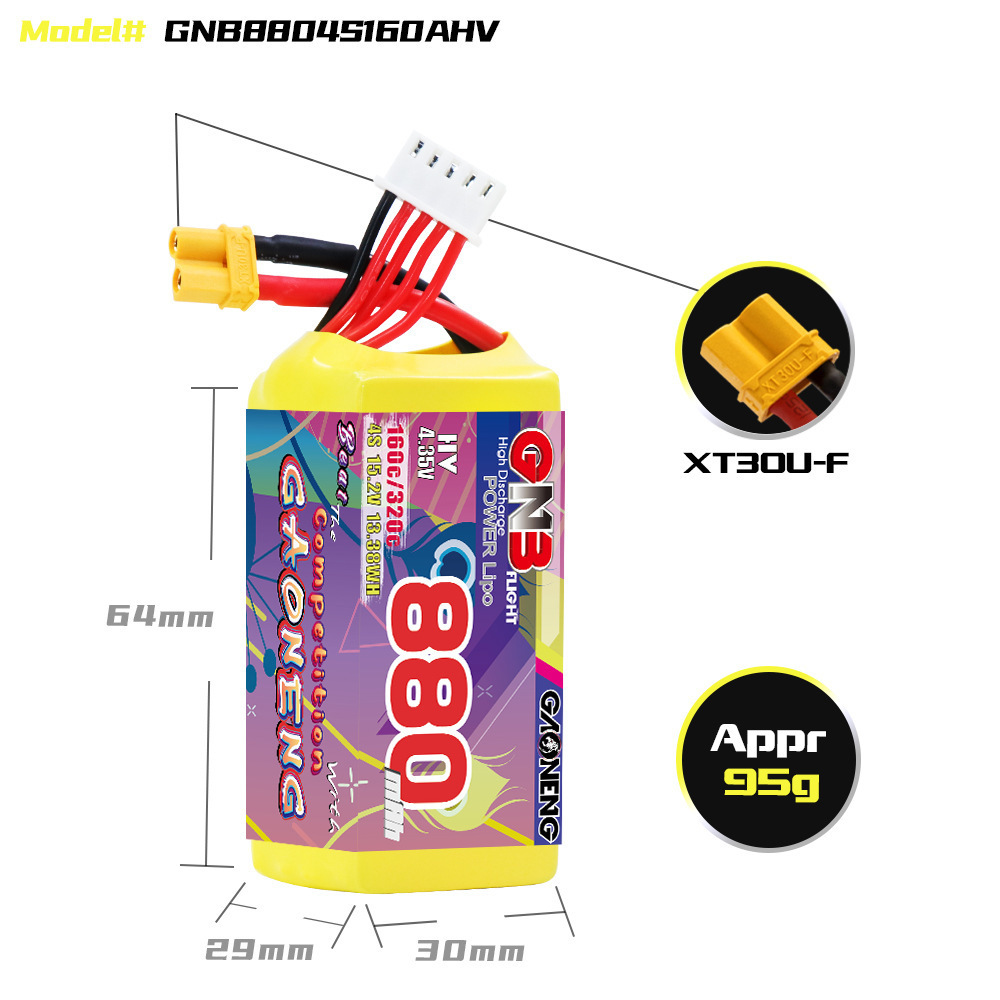 GNB 4S 880mAh 15.2V 160C/320C  - Fpv Drone Battery avis et prix