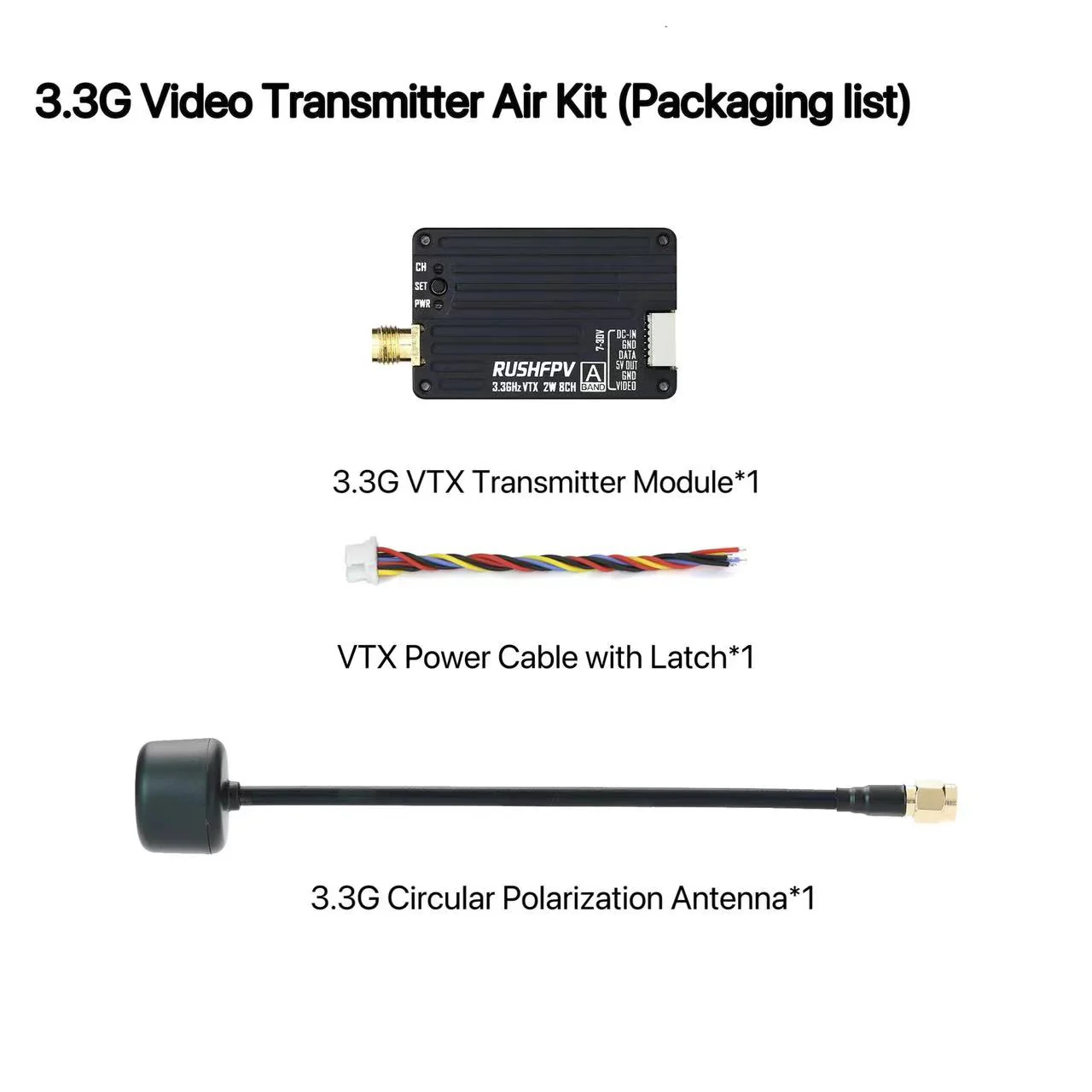 RUSHFPV 3.3G 2W VTX Transmitte - Fpv Drone Vtx avis et prix