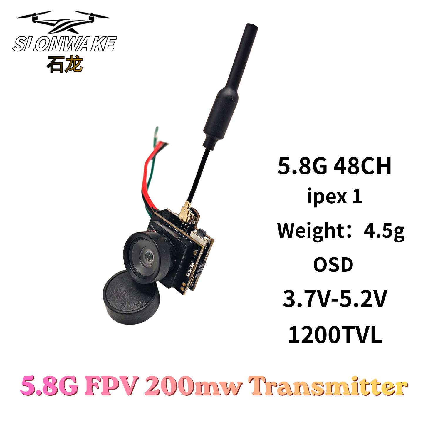 Slonwake 5.8G 48CH 200mW FPV D - Fpv Drone Vtx avis et prix