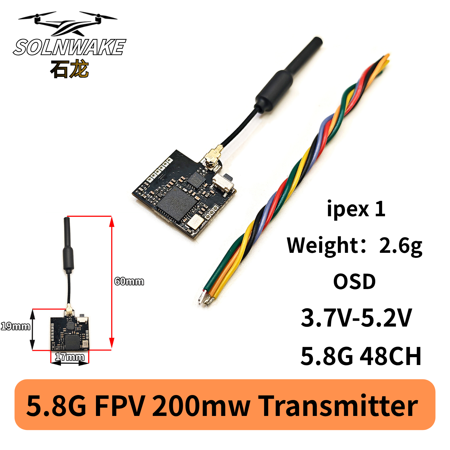 SLONWAKE Nano 5.8G 48CH 200mW  - Fpv Drone Vtx avis et prix