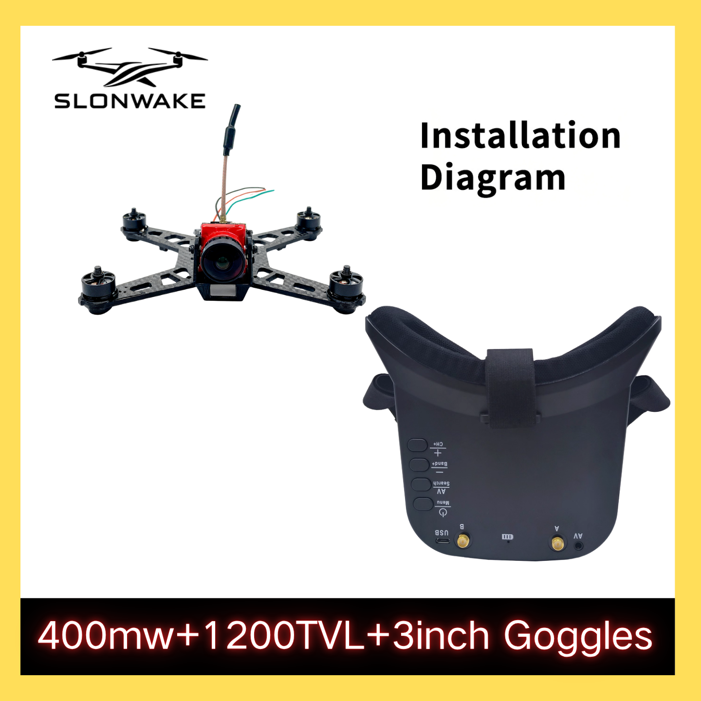 SLONWAKE 5.8G 48CH FPV 400mw V - Fpv Drone Camera avis et prix