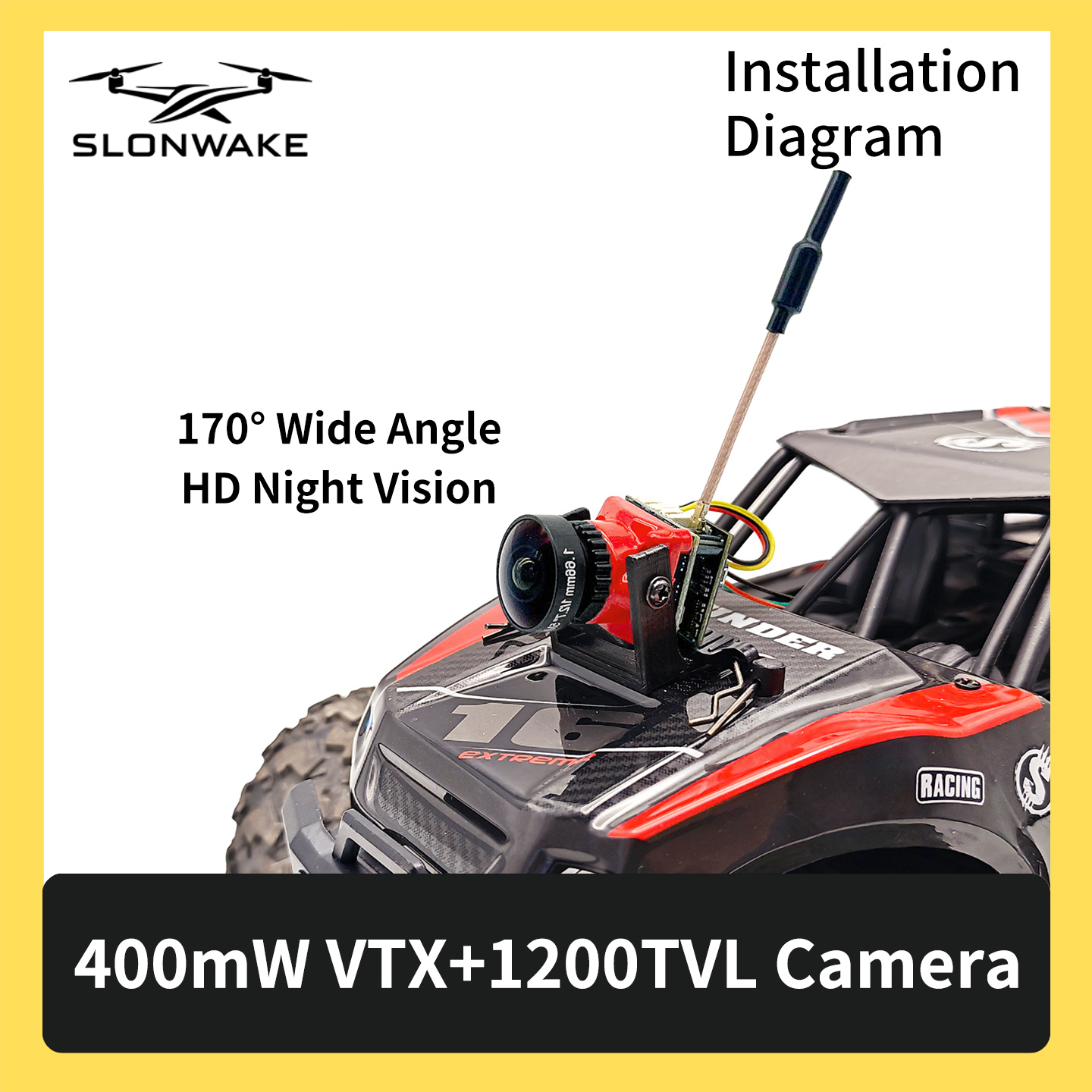 SLONWAKE 5.8G 48CH FPV 400mw V - Fpv Drone Camera avis et prix
