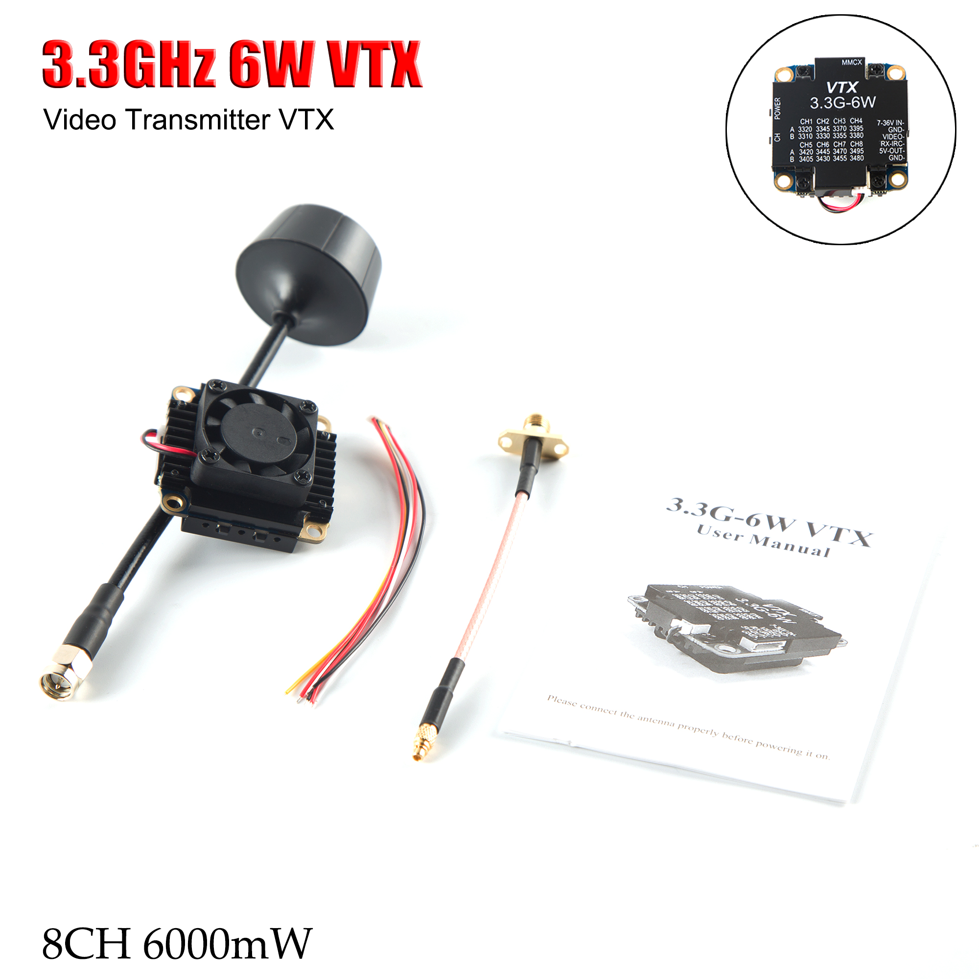 FPV Video Transmitter 3.3G 6W  - Fpv Drone Vtx avis et prix